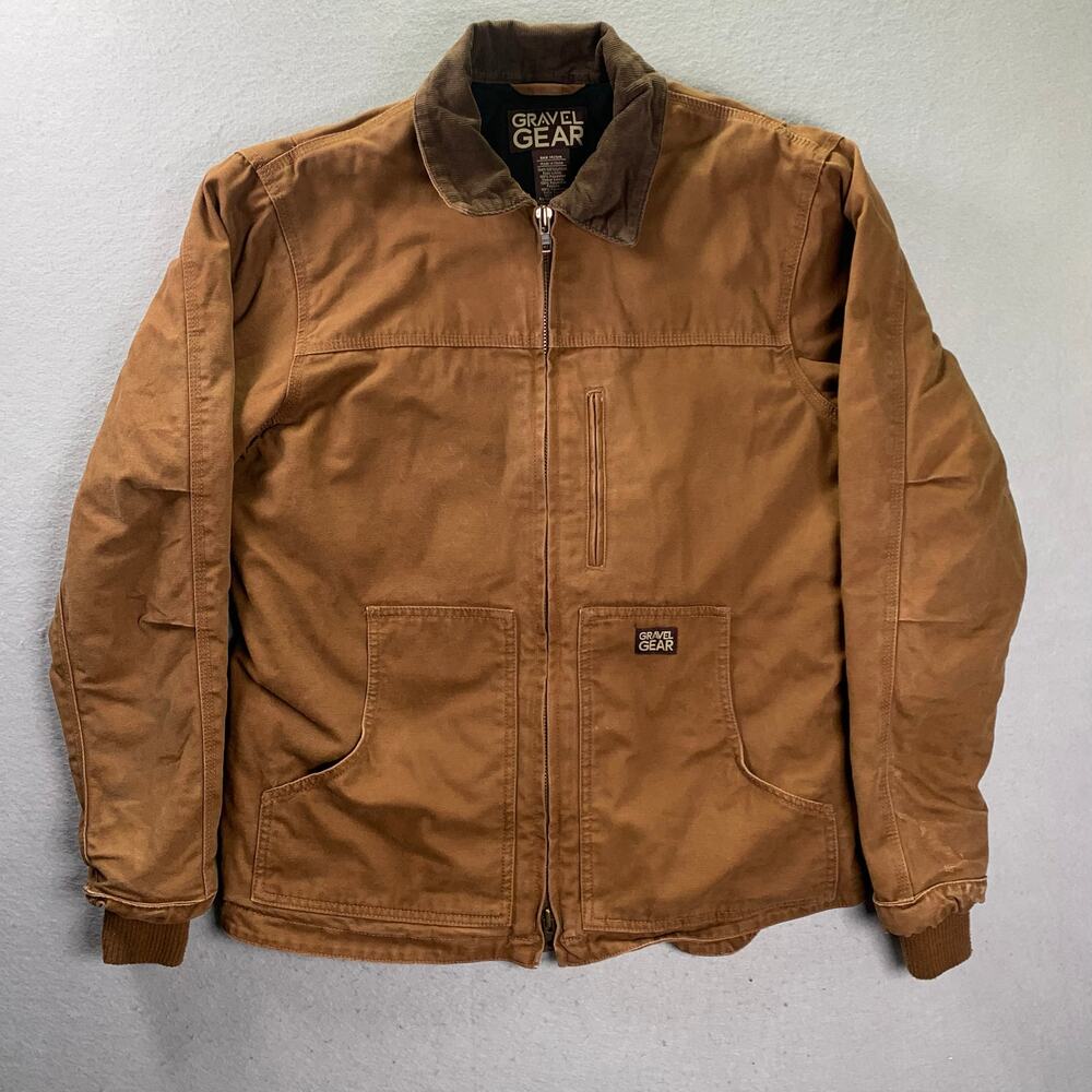 Gravel Gear Chore Coat Men’s Medium Duck Canvas Work Jacket Heavyweight Brown